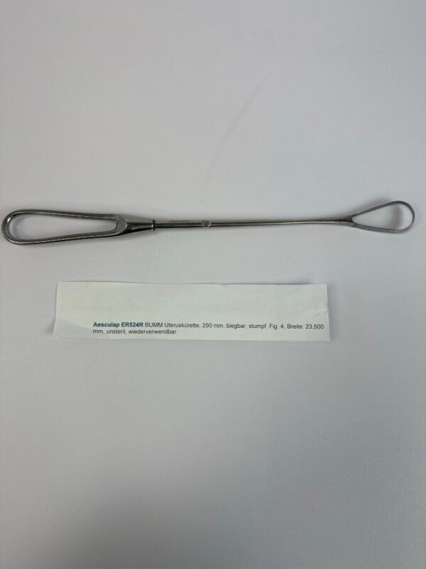 Aesculap ER524R BUMM Uteruskürette, 290 mm, biegbar, stumpf, Fig. 4, Breite: 23,500 mm, unsteril, wiederverwendbar