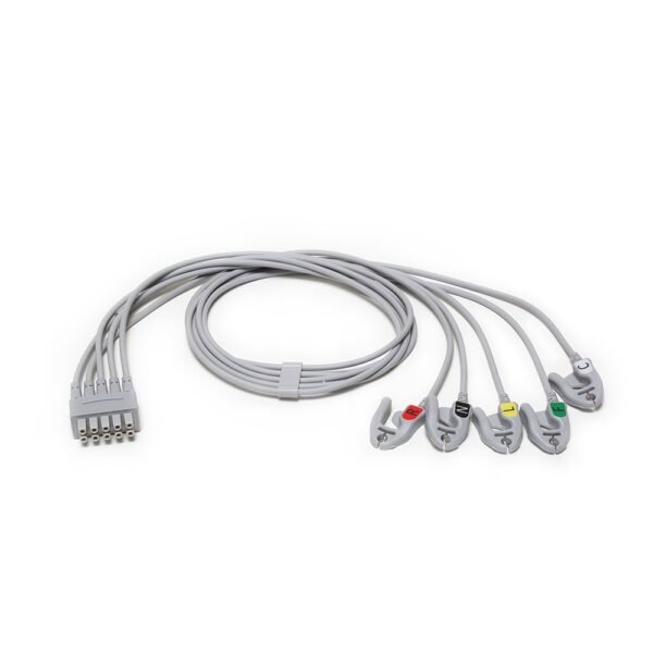GE 2106389-003 – ECG Leadwire Set 5-Lead IEC Grabber 74 cm