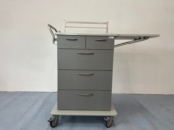 Hammerlit Pflegewagen / Stationswagen mit 5 Schubladen und Ausziehtablar