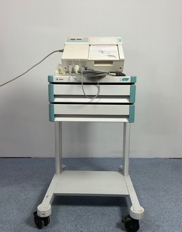 Agilent Series 50A M1351A CTG Fetalmonitor mit 2 neuen Sonden und Gerätewagen