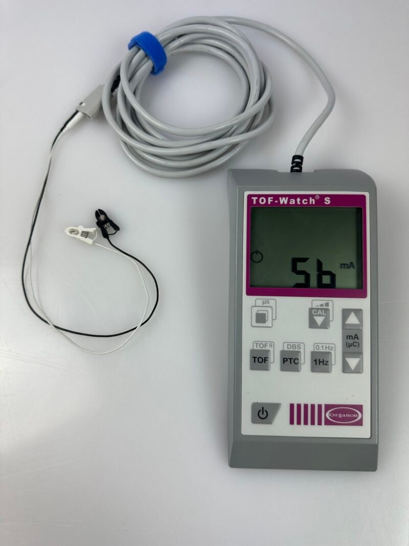 Organon TOF-Watch S Neuromuskulärer Monitor / Nervenstimulator mit Patientenkabel
