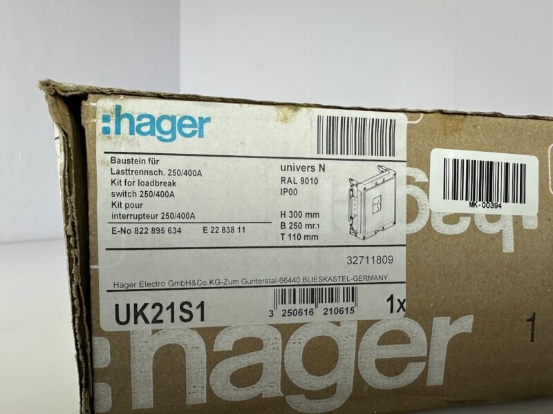Hager UK21S1 univers N Baustein für Lasttrennschalter 250/400 A 300 × 250 mm